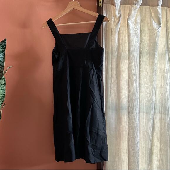 Theory Sleeveless Stretch Wool Sheath Mini Dress Black Short Size 2 - Picture 3 of 6